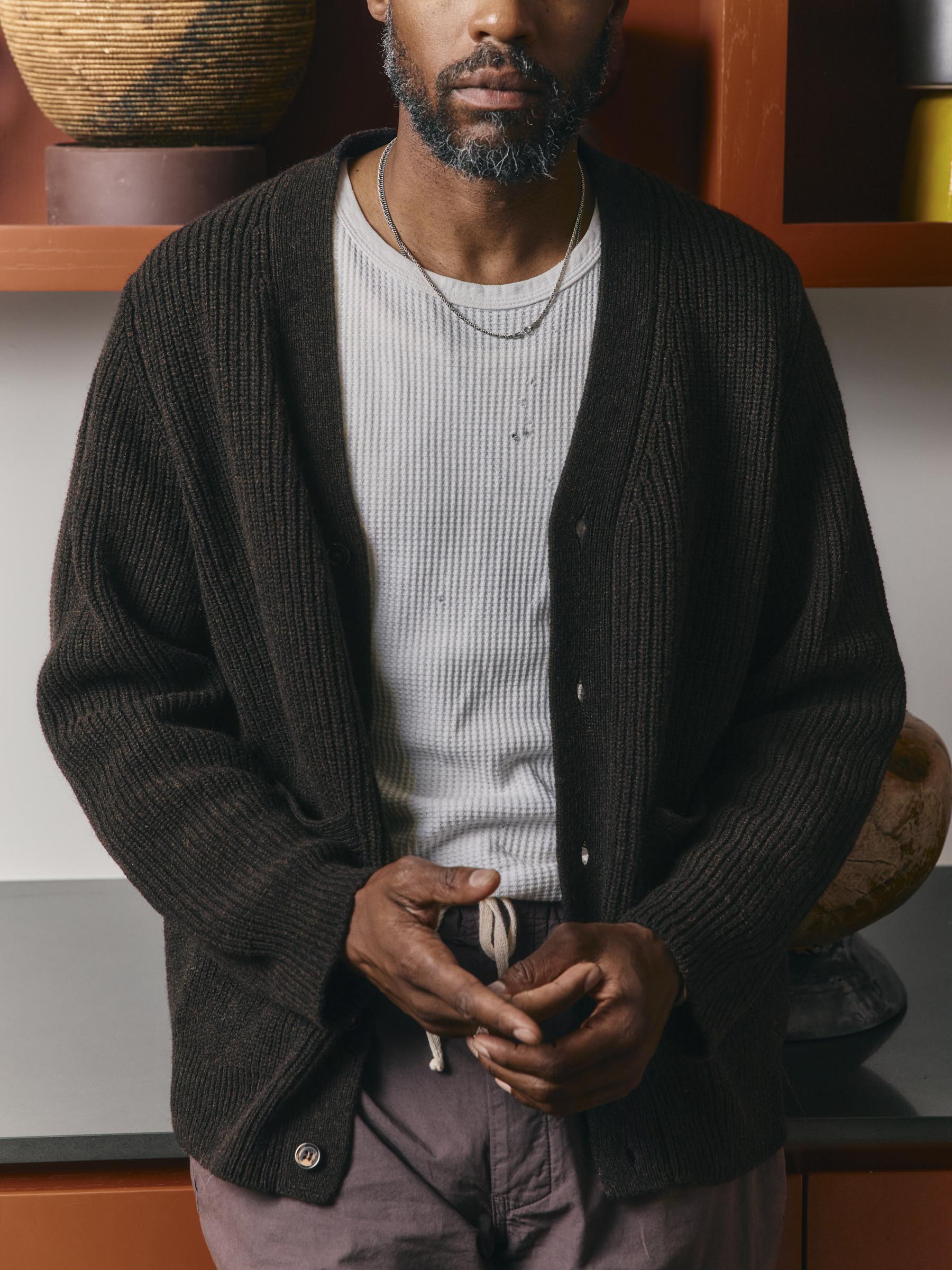 berkley cardigan marled brown