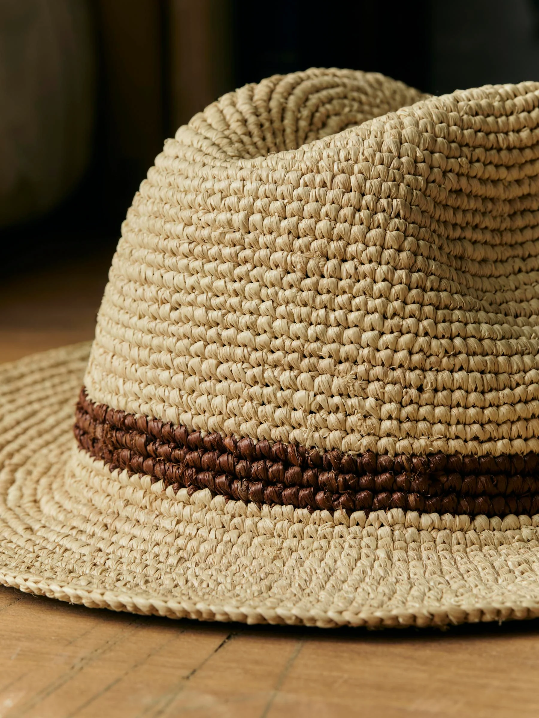handwoven natural raffia palm hat - Image 5