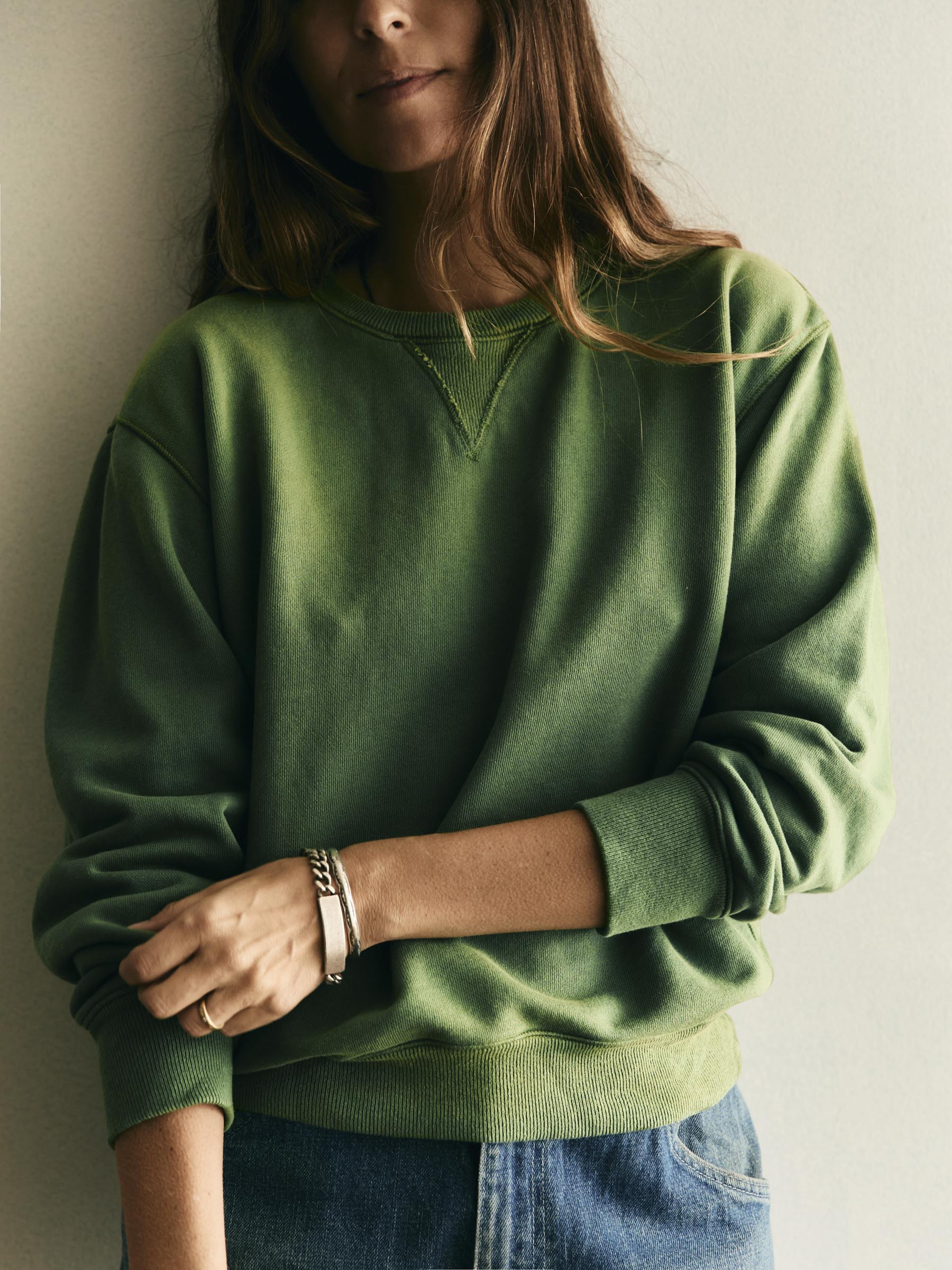 hilts sweatshirt sunfaded green