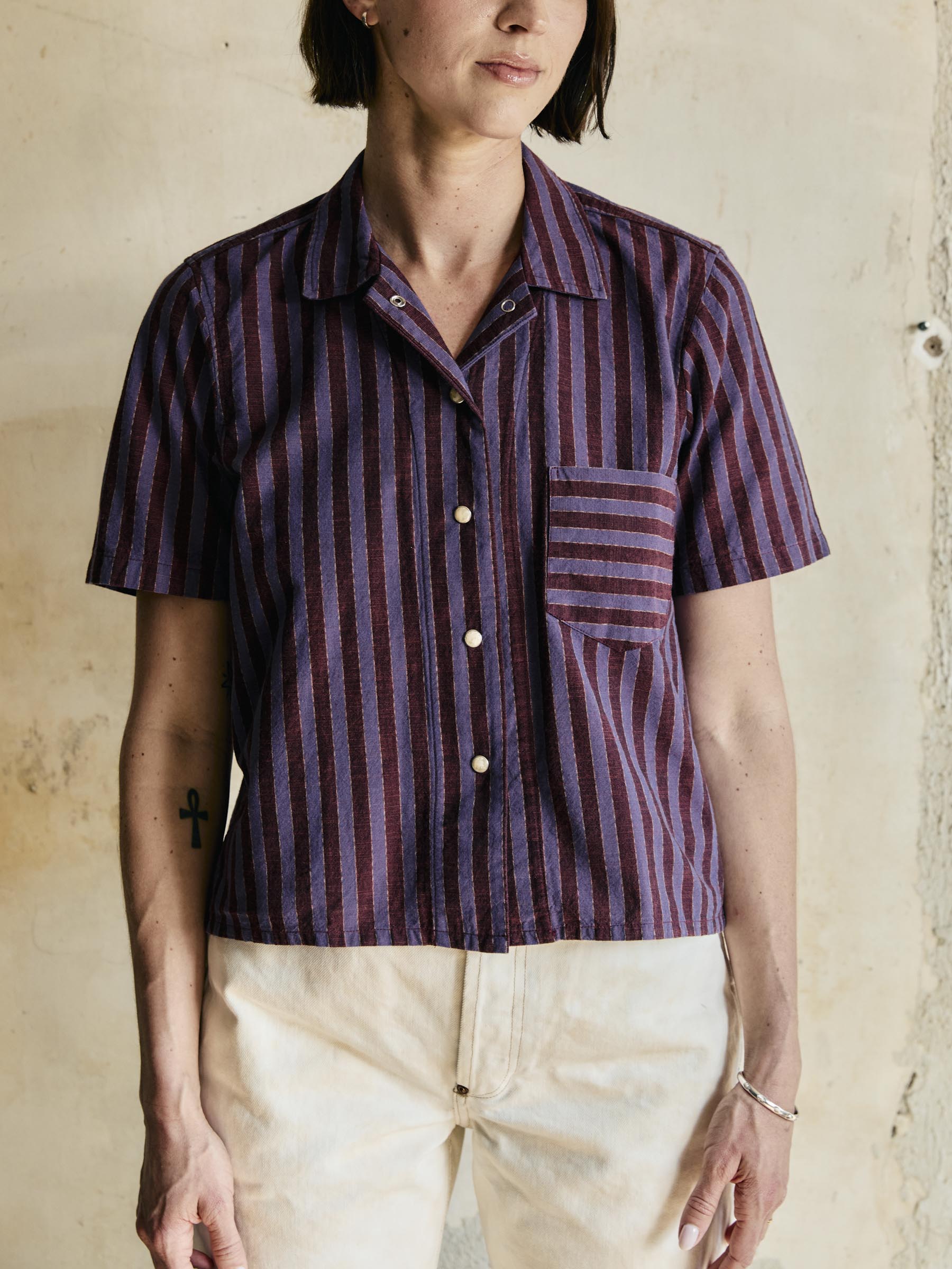 i+w x richter goods itajime stripe pearl snap