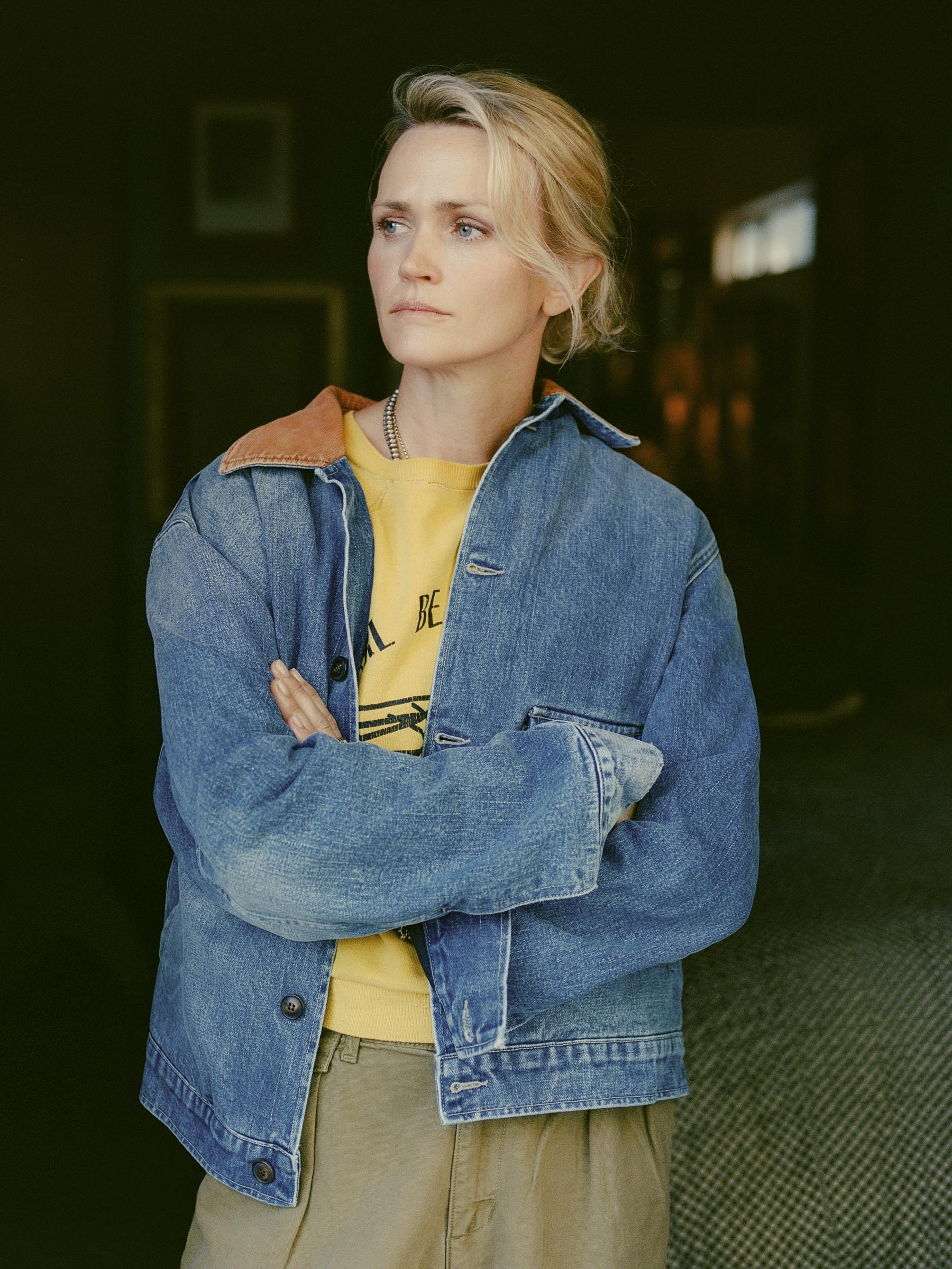 quilt lined washed denim chore coat