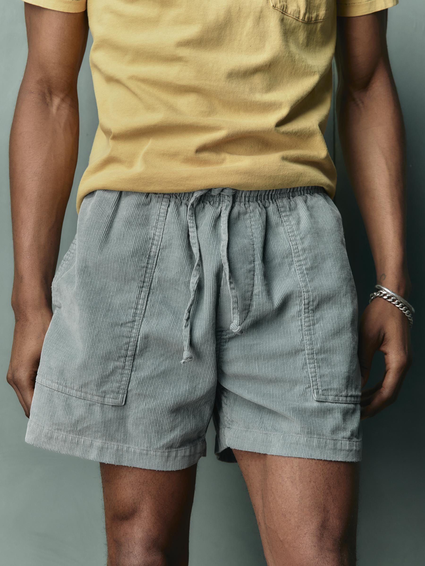 the lounge short in sunfaded blue cord