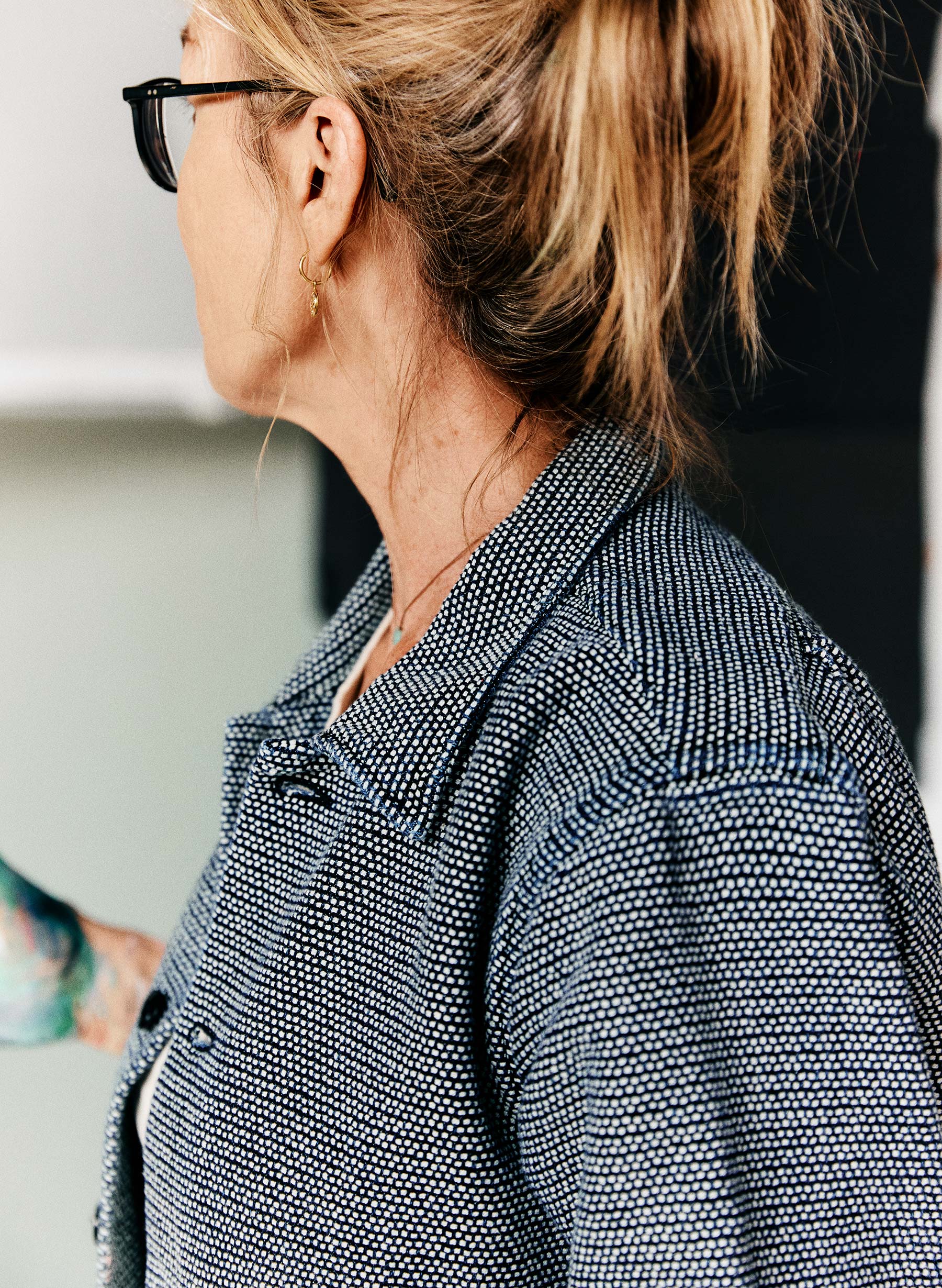the painters coat in indigo cream sashiko - Image 2