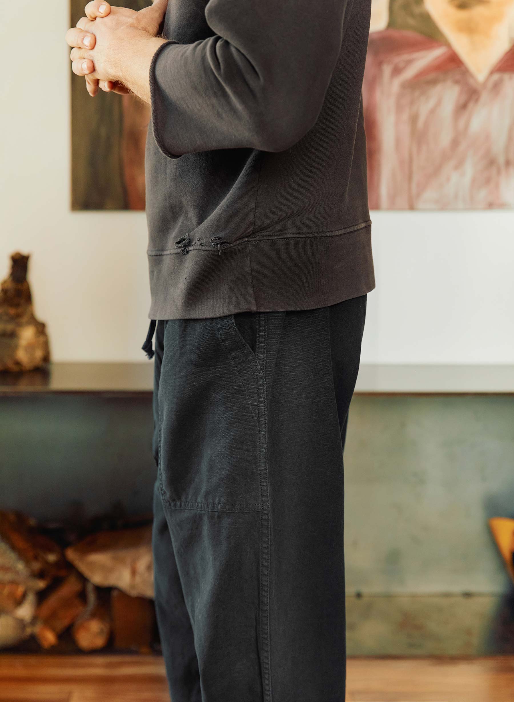 the ventura chore pant in faded black - Image 2